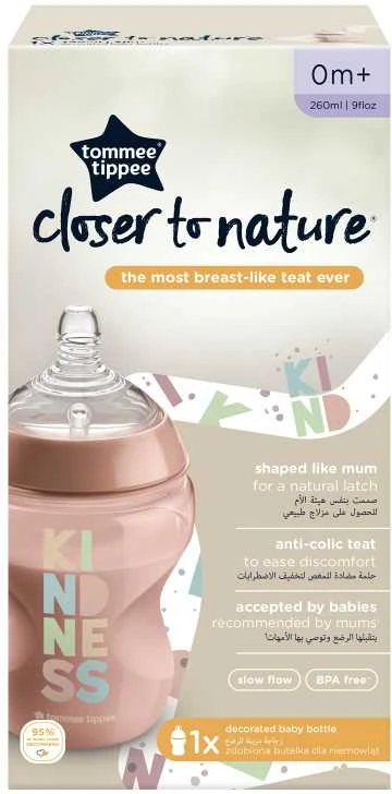 Tommee Tippee maitinimo buteliukas 260ml, rožinis