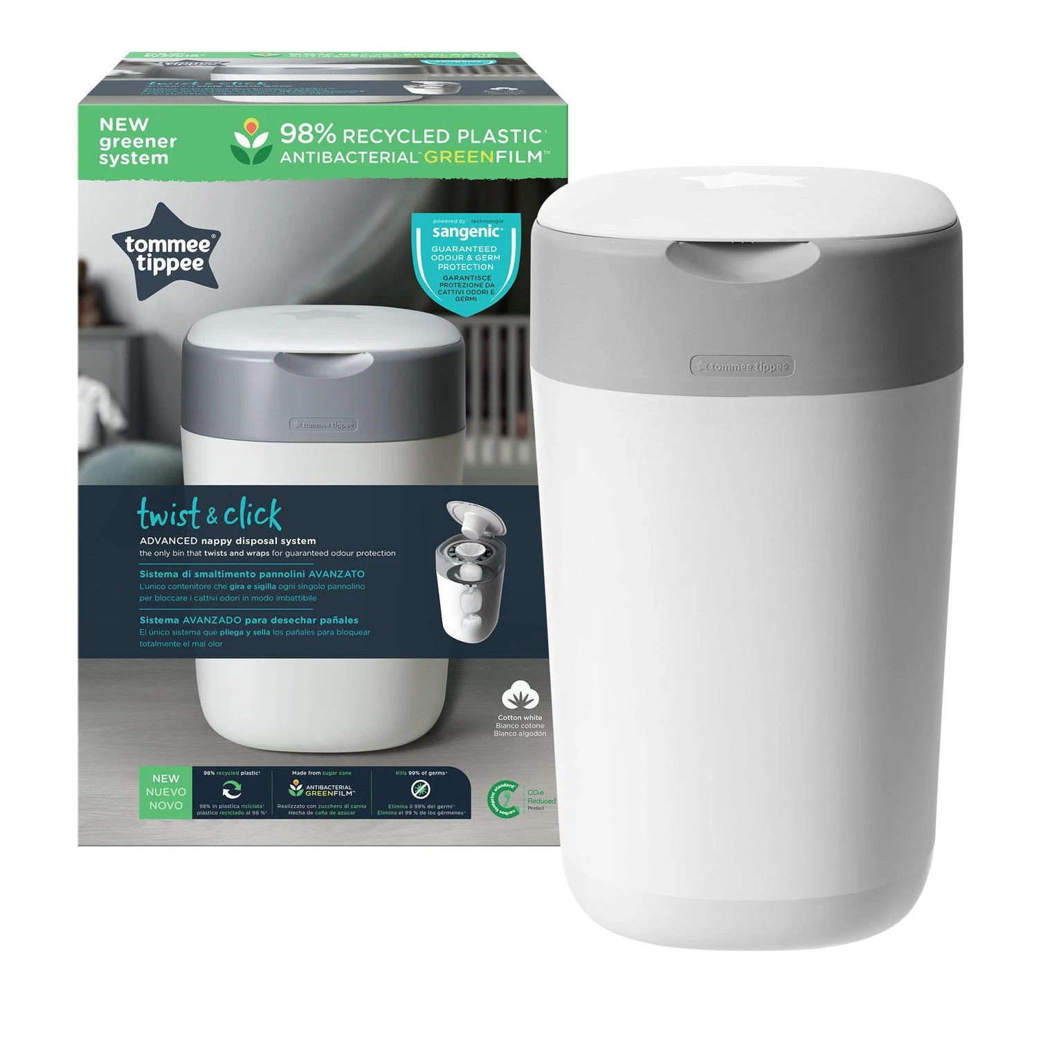 TOMMEE TIPPEE konteineris sauskelnėms Sangenic Twist&Click, baltas, 85100102
