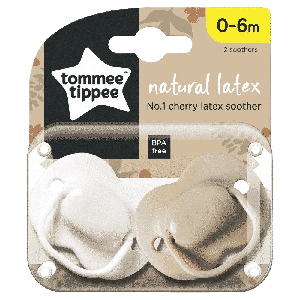 TOMMEE TIPPEE lateksiniai čiulptukai, apvalūs 0-6 mėn., 2 vnt., 433532