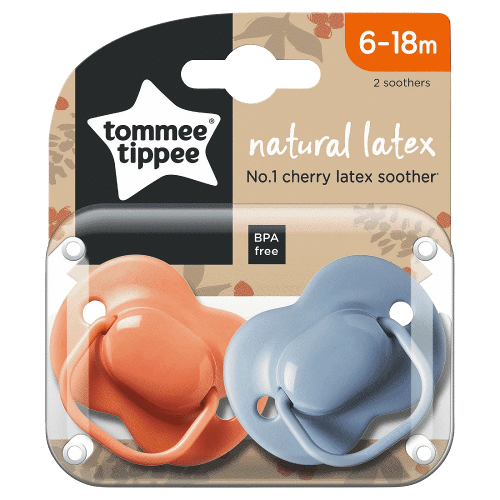 TOMMEE TIPPEE lateksiniai čiulptukai, apvalūs 6-18 mėn., 2 vnt., 433655