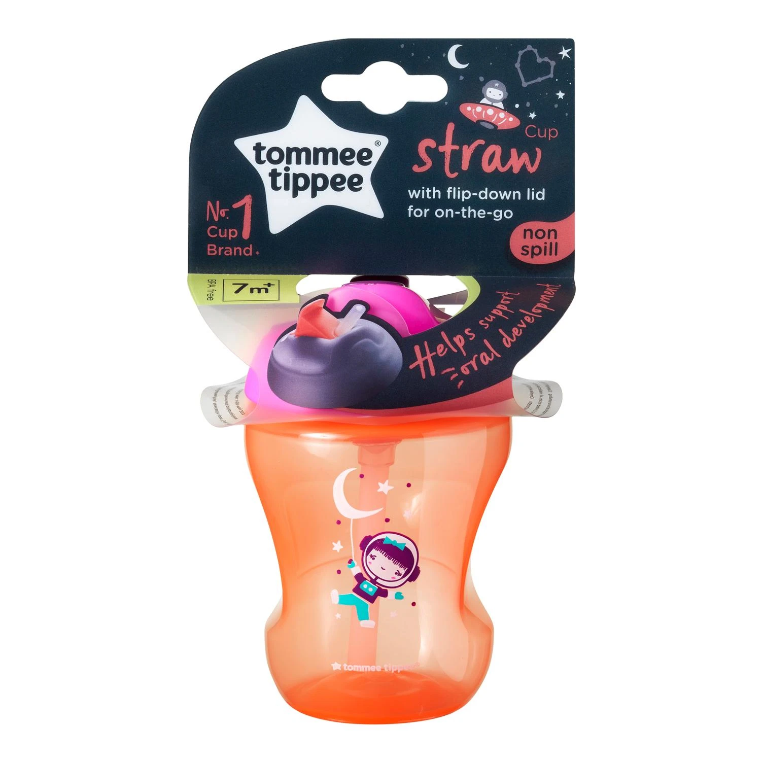 TOMMEE TIPPEE mokomasis puodelis su šiaudeliu, 7 mėn+, 447154