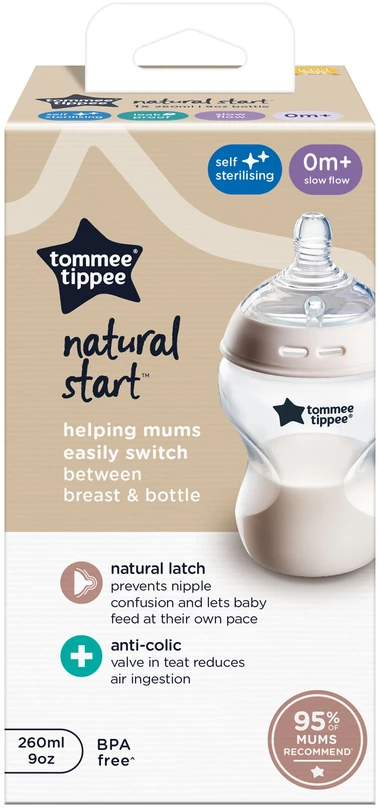 TOMMEE TIPPEE Natural Start buteliukas, su sterilizavimo funkcija 260 ml, 422871