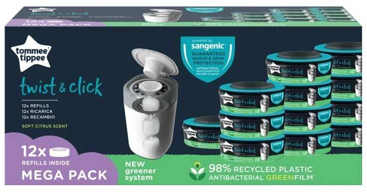 TOMMEE TIPPEE sauskelnių konteinerio kasetės Twist&Click 12 vnt, 85102212
