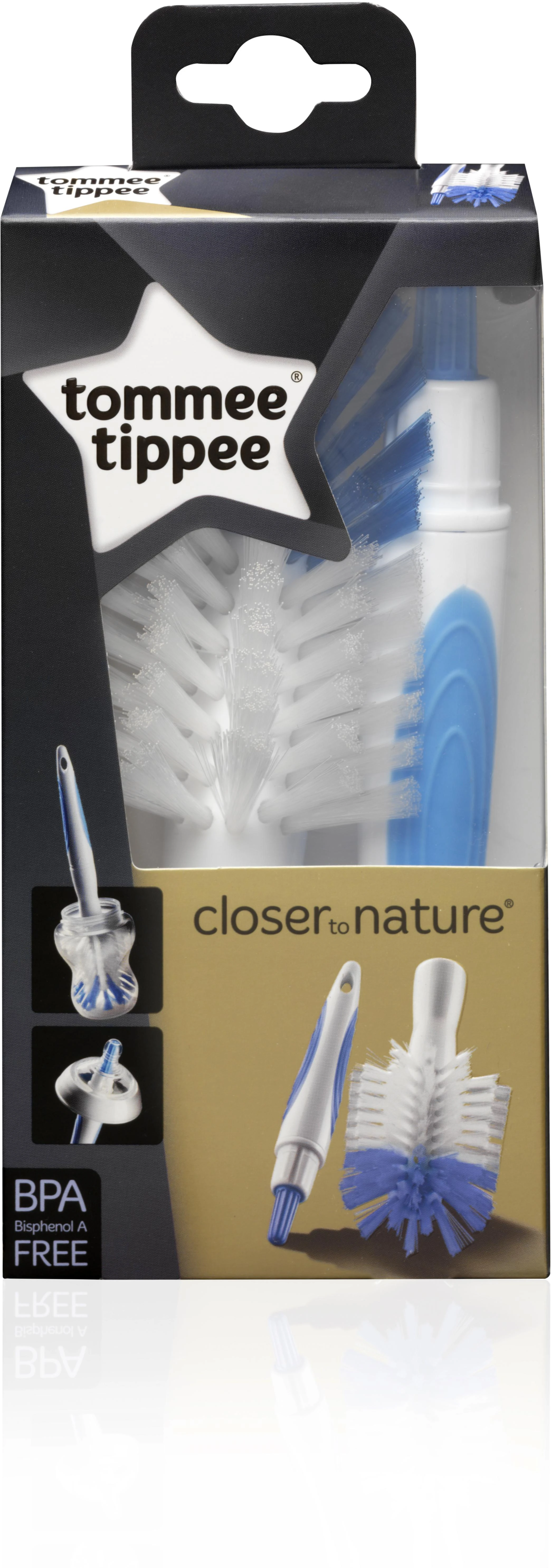 Tommee Tippee buteliukų šepetys su žindukų valikliu pakuotėje