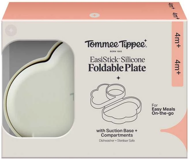 TOMMEE TIPPEE silikoninė neslystanti sulankstoma lėkštė su skyreliais, 448744