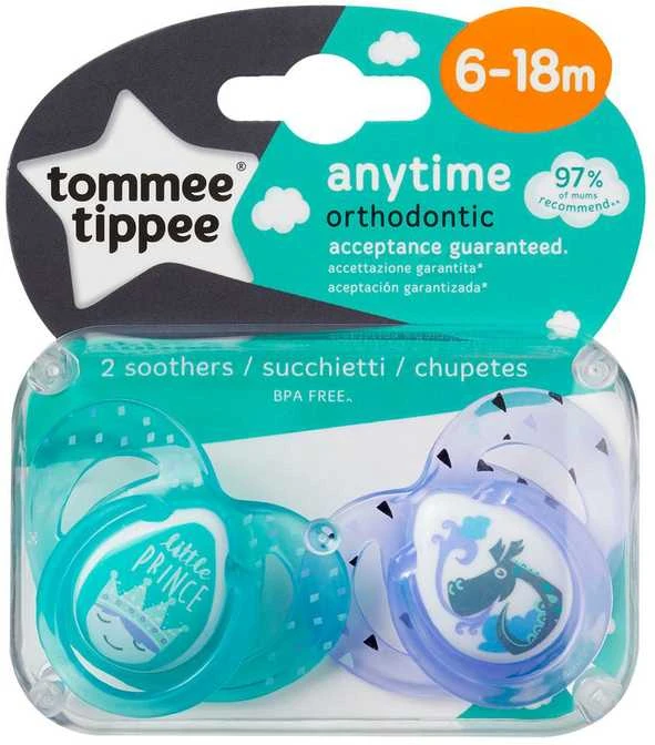 TOMMEE TIPPEE silikoniniai čiulptukai ANYTIME, 2 vnt., 6-18 mėn., 43354499