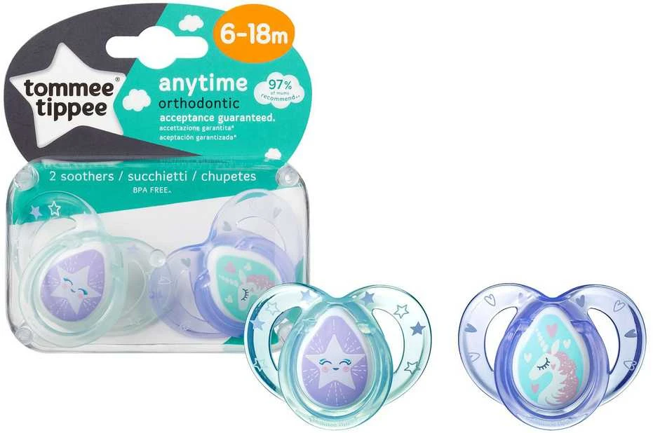 TOMMEE TIPPEE silikoniniai čiulptukai ANYTIME, 2 vnt., 6-18 mėn., 43354499