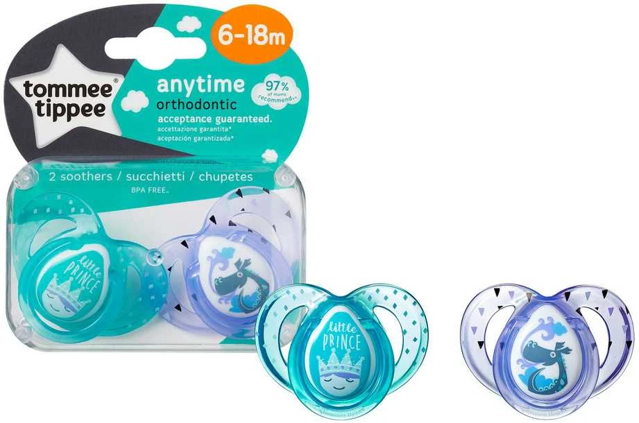 TOMMEE TIPPEE silikoniniai čiulptukai ANYTIME, 2 vnt., 6-18 mėn., 43354499