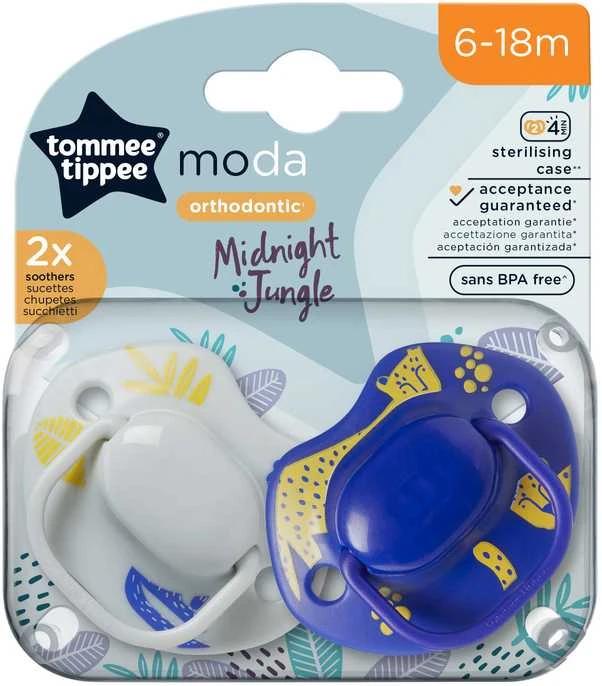 TOMMEE TIPPEE silikoniniai ortodontiniai čiulptukai MODA, 6-18 m., 2 vnt., 43338594