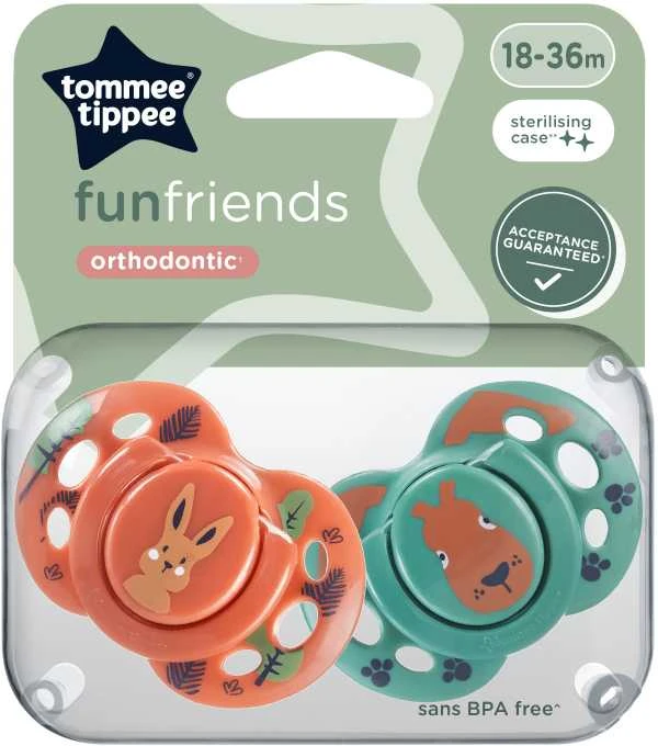 TOMMEE TIPPEE silikoninis čiulptukas FUN 18-36 mėn., 2 vnt., 433657