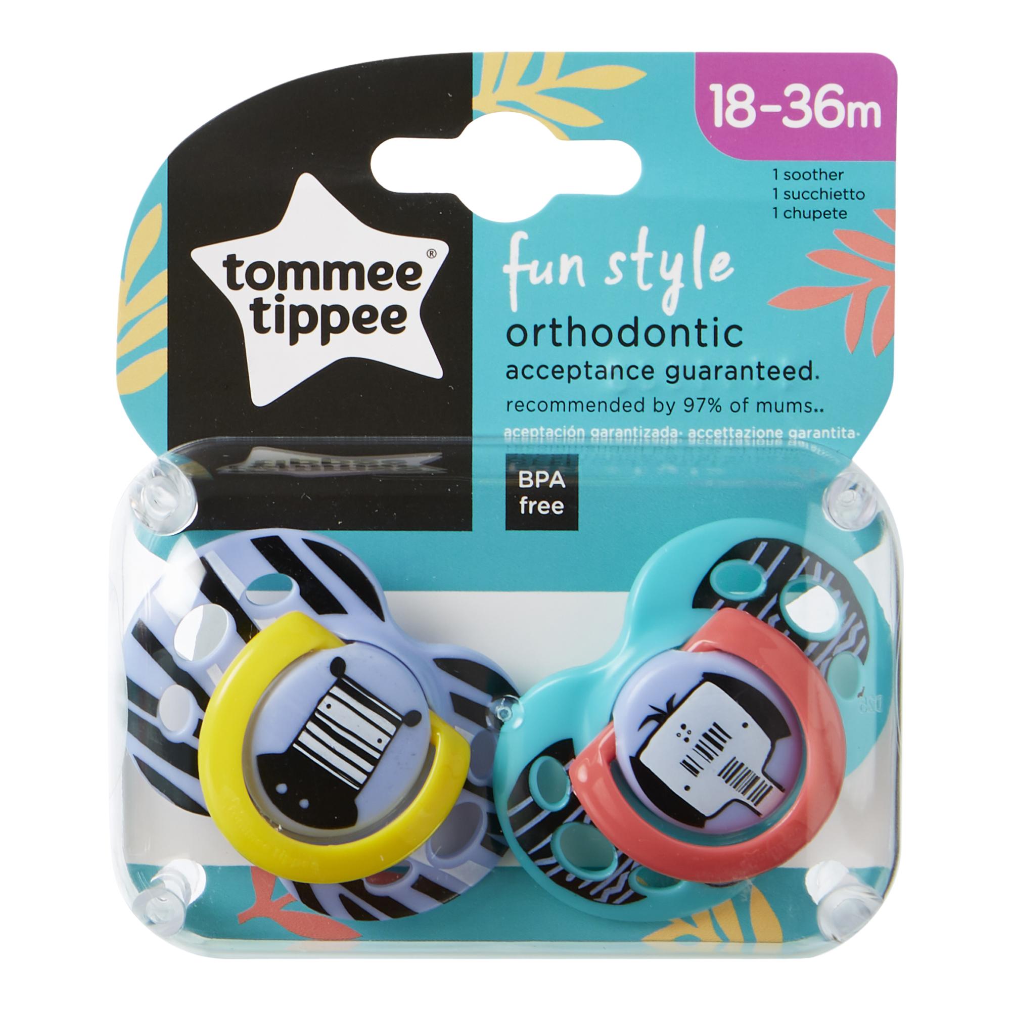 TOMMEE TIPPEE silikoninis čiulptukas FUN STYLE, 18-36 mėn., 2 vnt., 43340403