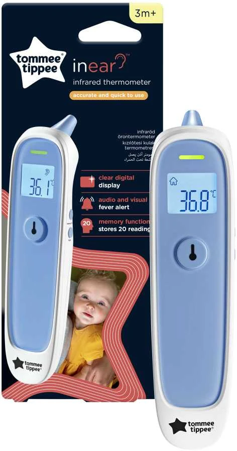 TOMMEE TIPPEE skaitmeninis ausies termometras, 0 mėn.+, 499057