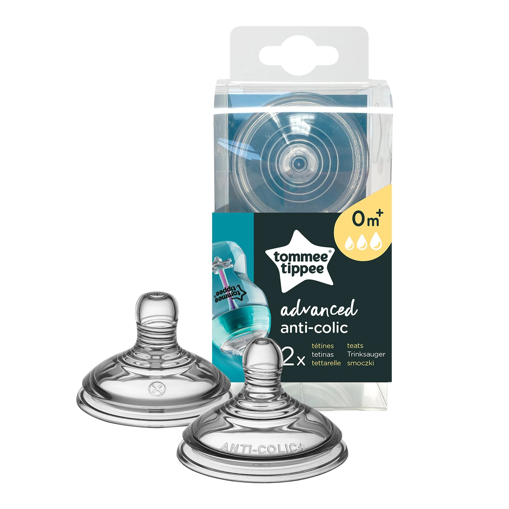 Tommee Tippee anti-colic žindukai pakuotėje