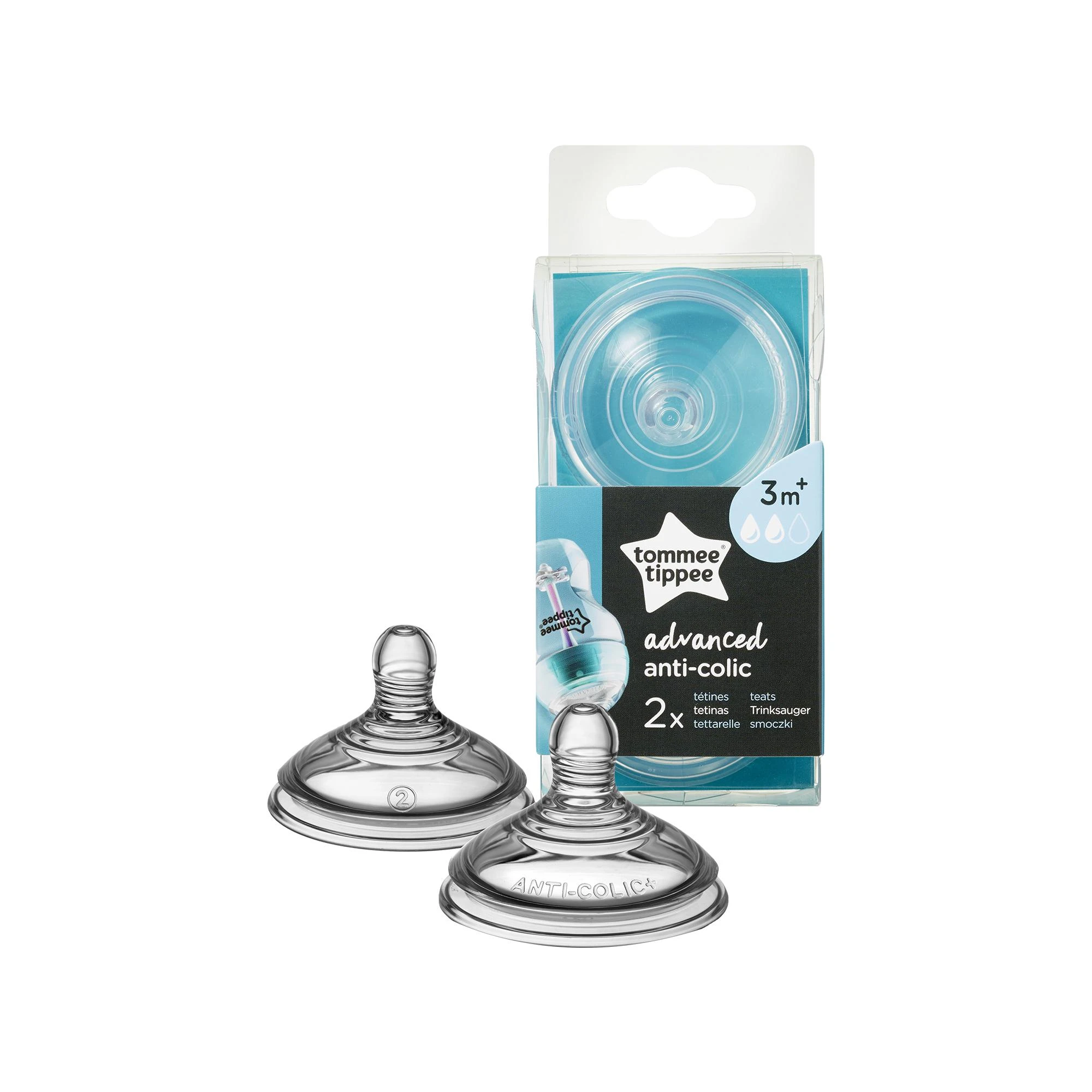 TOMMEE TIPPEE žindukai vidutinės srovės ANTI-COLIC, 2 vnt., 42112853