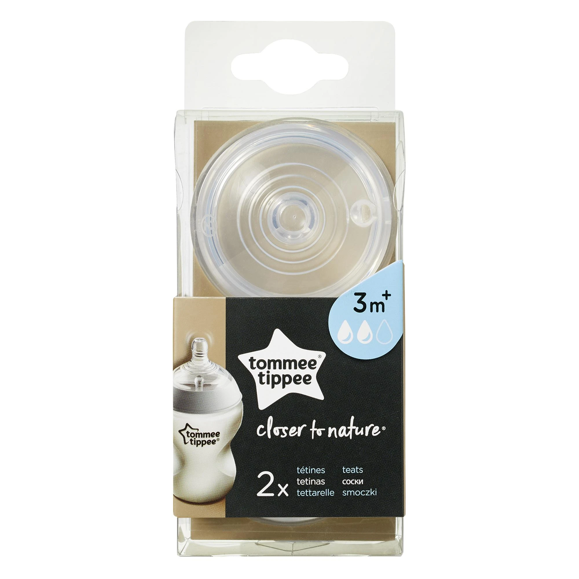Tommee Tippee vidutinės srovės žindukai 2 vnt. pakuotėje