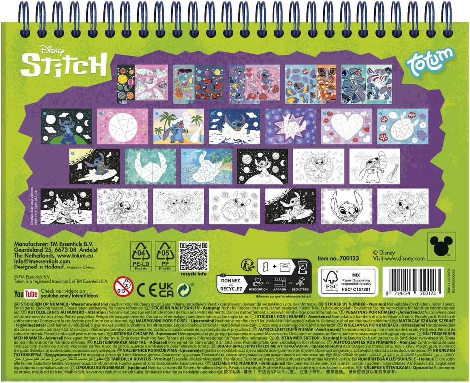 Nezatříděno TOTUM DISNEY STITCH kūrybinis rinkinys Sticker by number pad, 700123
