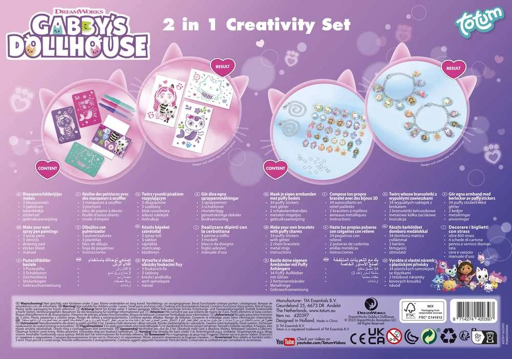 TOTUM GABBY'S DOLLHOUSE 2 in 1 kūrybinis rinkinys, 420397