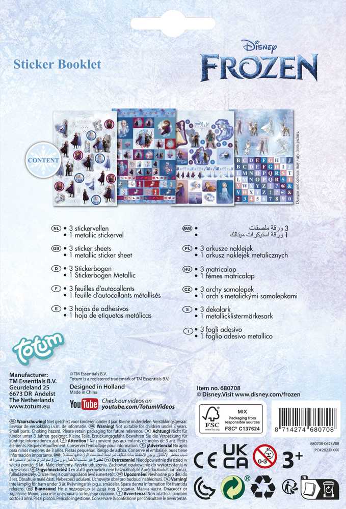 TOTUM lipdukų albumas Frozen 2, 4 lapai, 680708