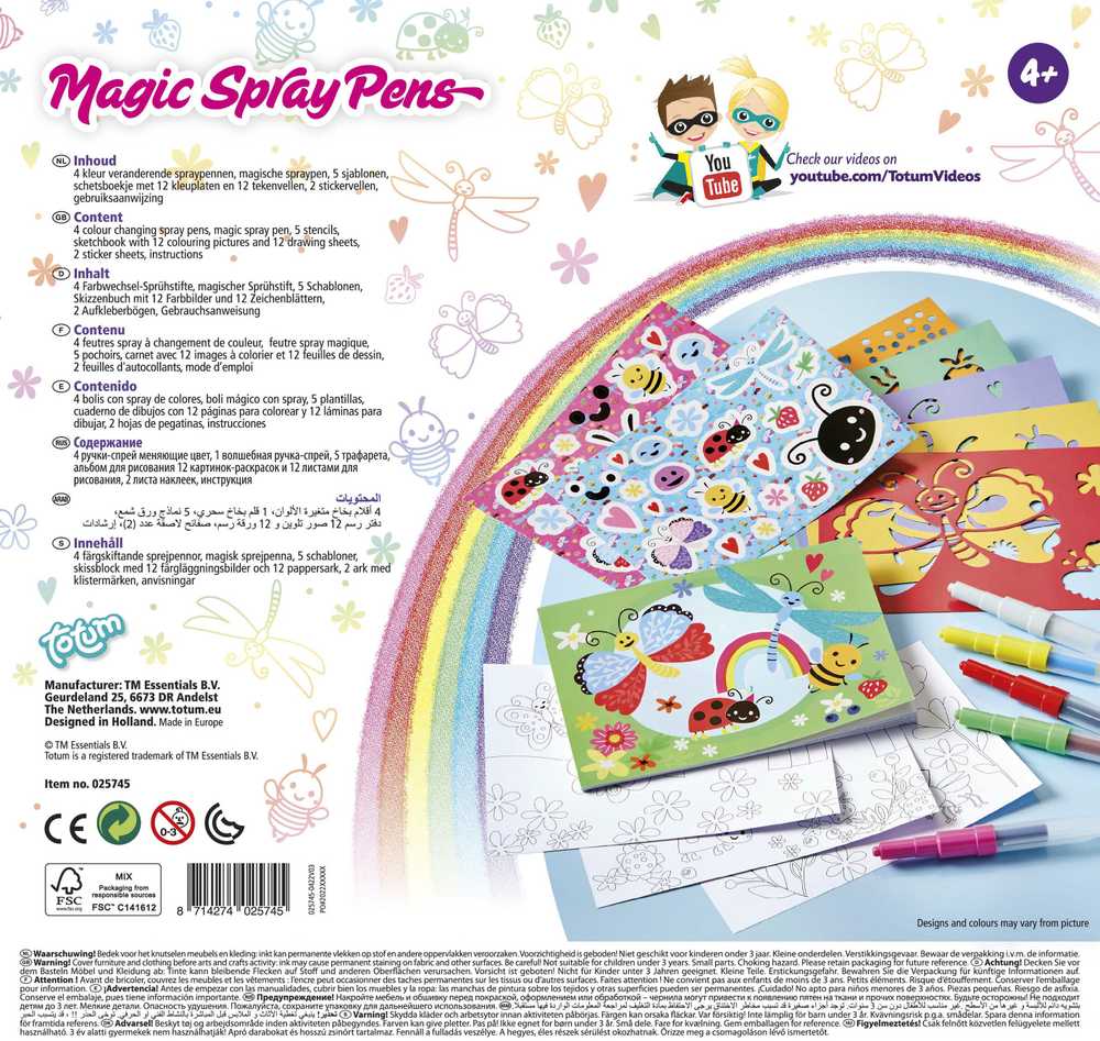 TOTUM piešimo kūrybinis rinkinys Magic Purškiklis Pens, 025745