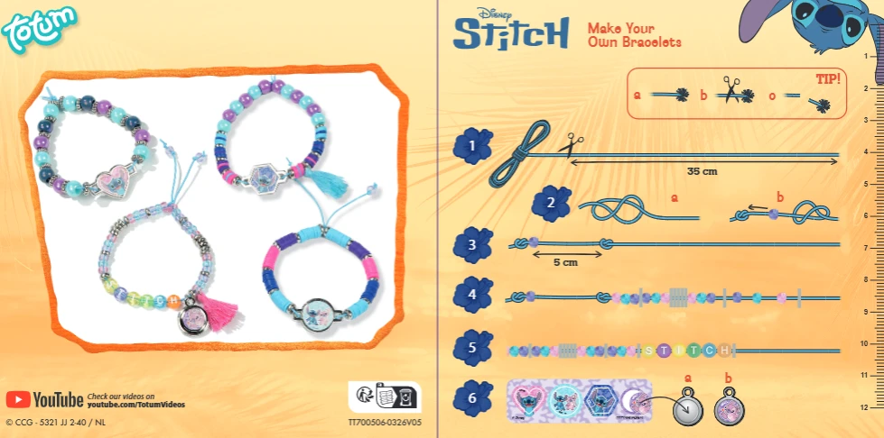 TOTUM STITCH kūrybinis puodelio dekoravimo ir apyrankių kūrimo rinkinys, TT700506
