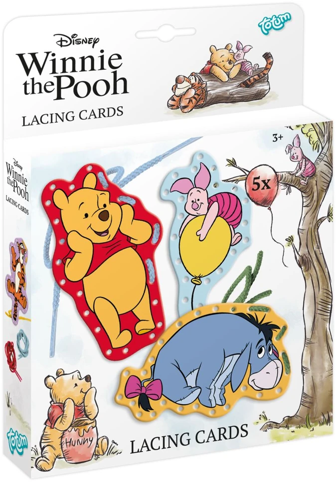 TOTUM WINNIE THE POOH kūrybinis rinkinys Lacing cards, TT690203