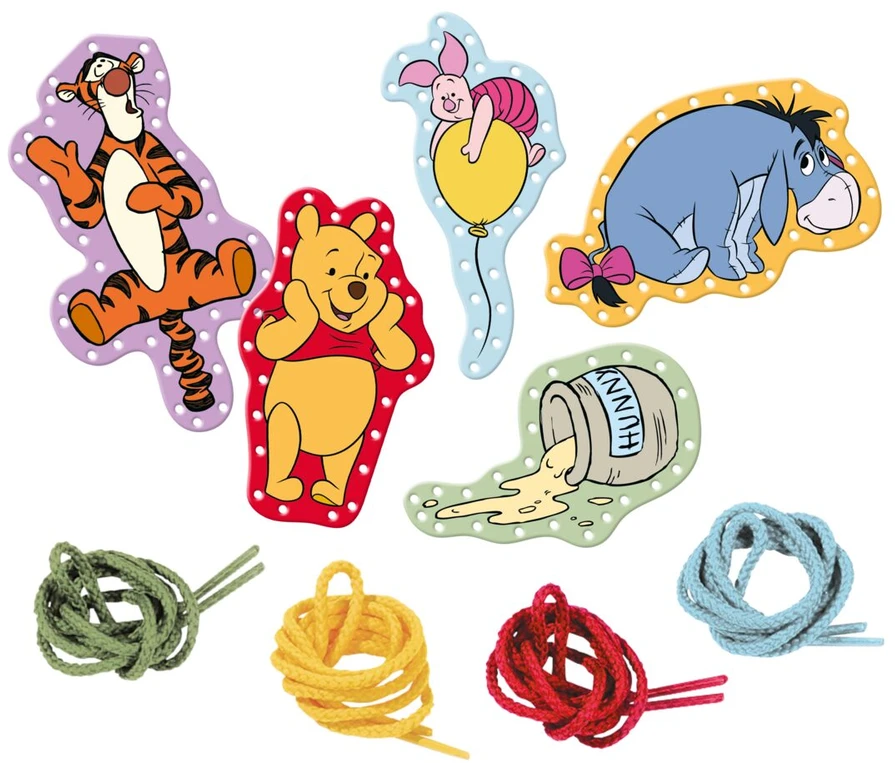 TOTUM WINNIE THE POOH kūrybinis rinkinys Lacing cards, TT690203