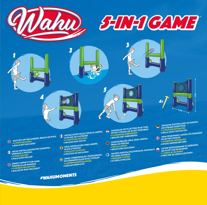 Hipo WAHU pripučiamas vandens žaidimas 5-in-1 Game, 920759002