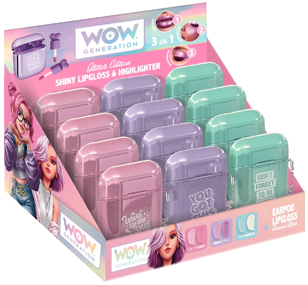 WOW GENERATION lūpų blizgis, 3 in 1, asort., WOW00133