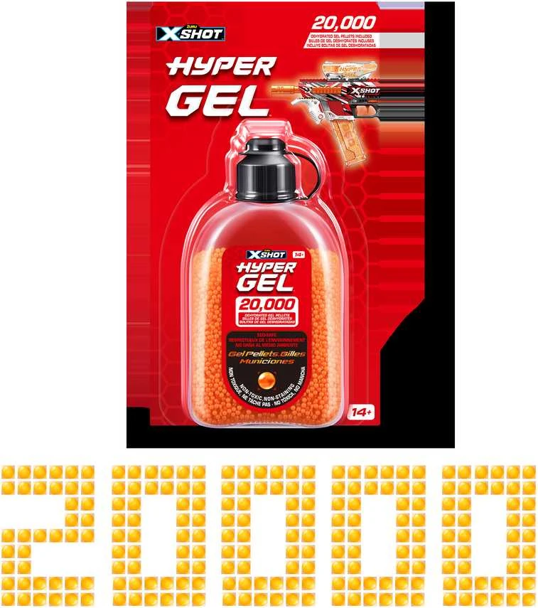 XShot X-SHOT šoviniai Hyper Gel, 20000 želinių rutuliukų, asort., 36625