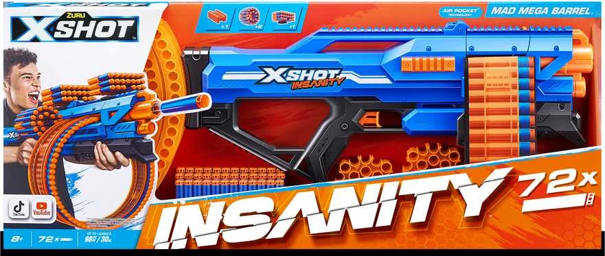 XSHOT žaislinis šautuvas Mad Megga Barrel Blaster Insanity, 1 serija, 36609