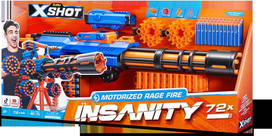 X-SHOT žaislinis šautuvas Motorized Rage Fire Insanity, 1 serija, 36605