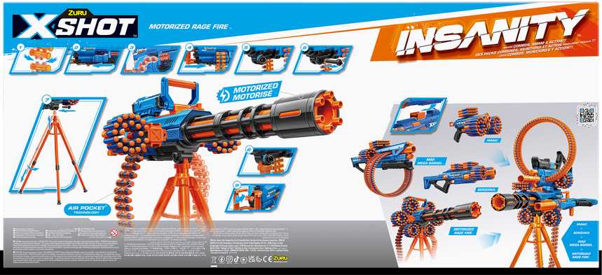X-SHOT žaislinis šautuvas Motorized Rage Fire Insanity, 1 serija, 36605