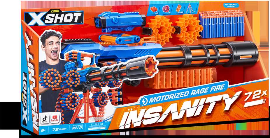 X-SHOT žaislinis šautuvas Motorized Rage Fire Insanity, 1 serija, 36605