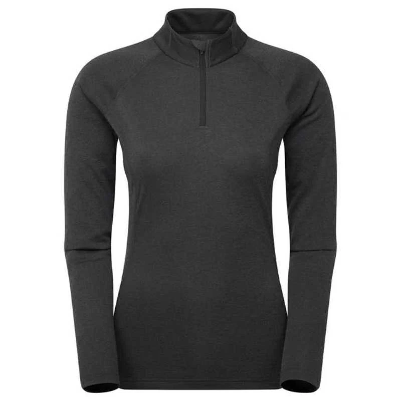 Moteriški termo marškinėliai Montane F Dart XT Zip Neck - Juoda - XXL
