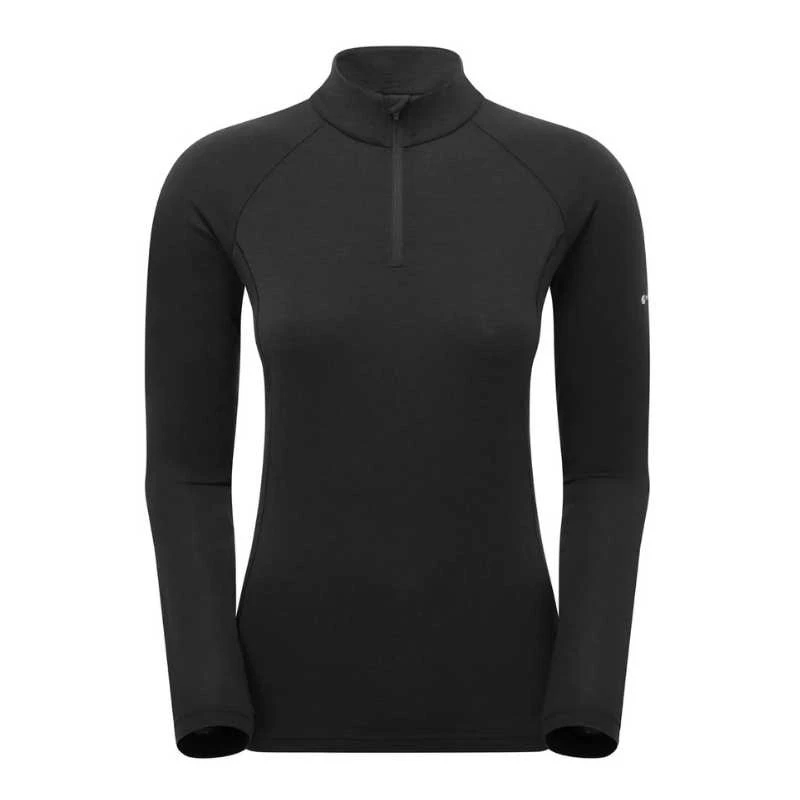Moteriški termo marškinėliai Montane F Malli LS Zip T Shirt - Juoda - XL