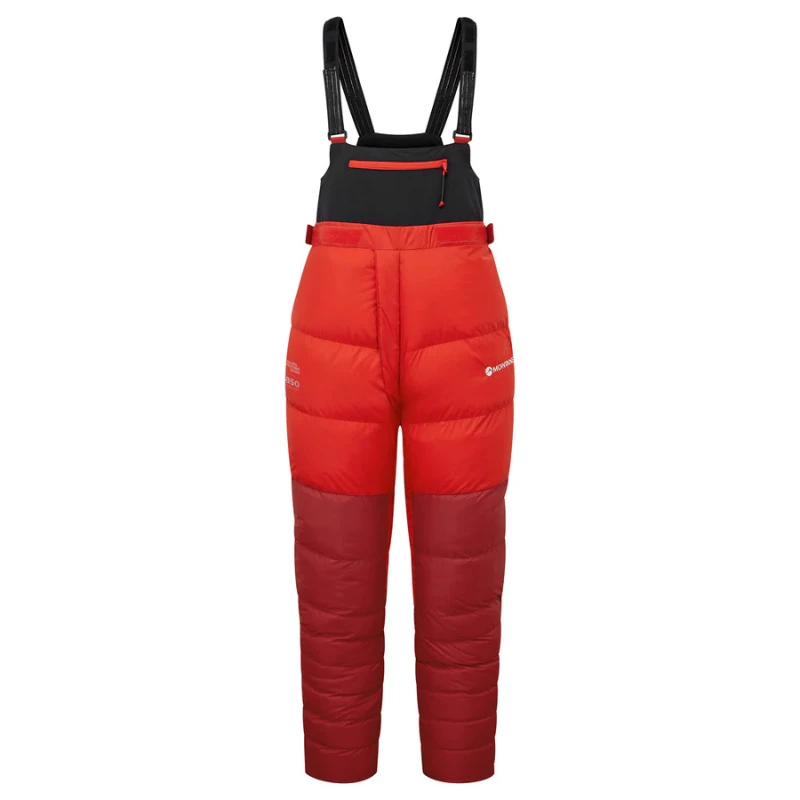 Pūkinės kelnės Montane Apex 8000 Down Salopettes - Raudona - L