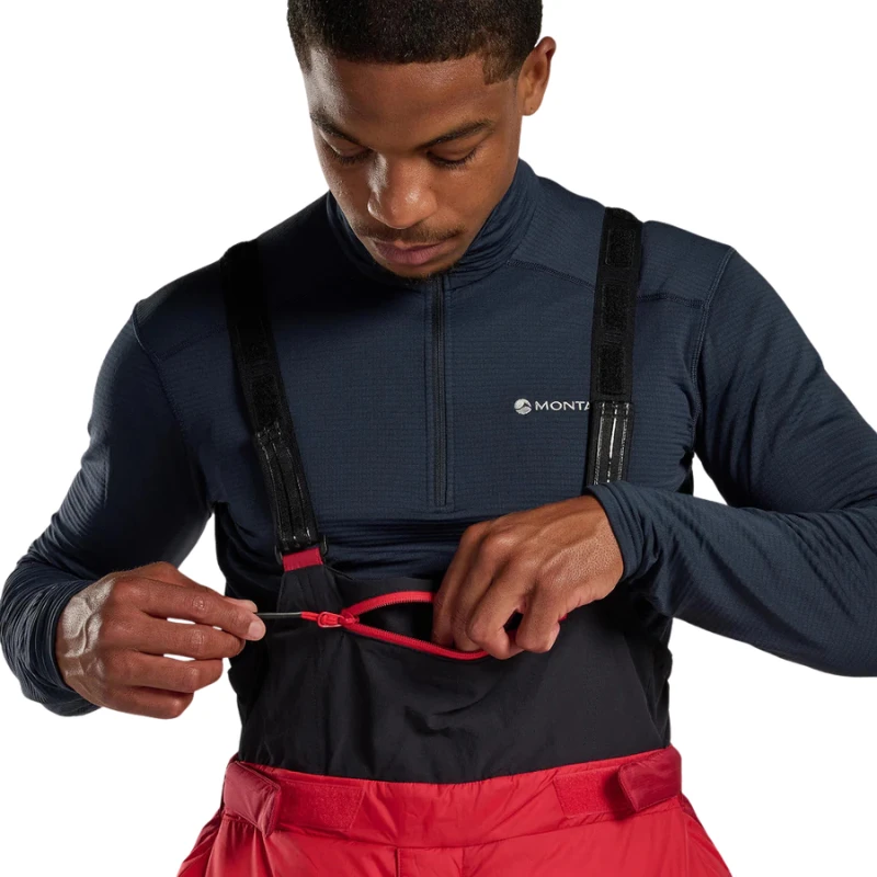 Pūkinės kelnės Montane Apex 8000 Down Salopettes - Raudona - L