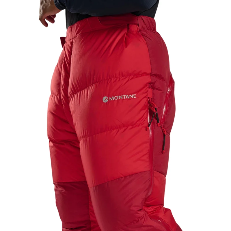 Pūkinės kelnės Montane Apex 8000 Down Salopettes - Raudona - L