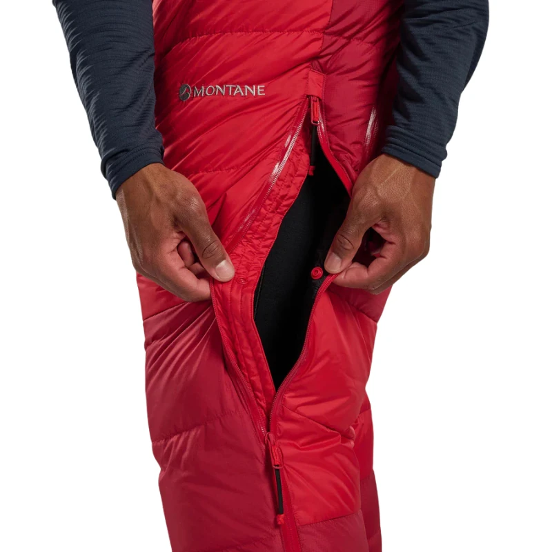 Pūkinės kelnės Montane Apex 8000 Down Salopettes - Raudona - L
