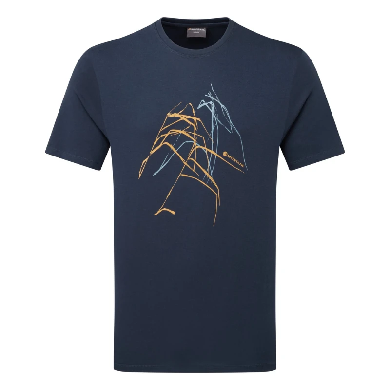 Vyriški marškinėliai Montane Abstract Mountain T-Shirt - S - Tamsiai mėlyna