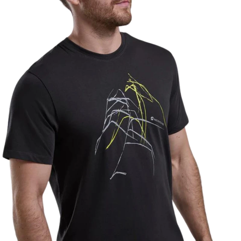 Vyriški marškinėliai Montane Abstract Mountain T-Shirt - S - Tamsiai mėlyna