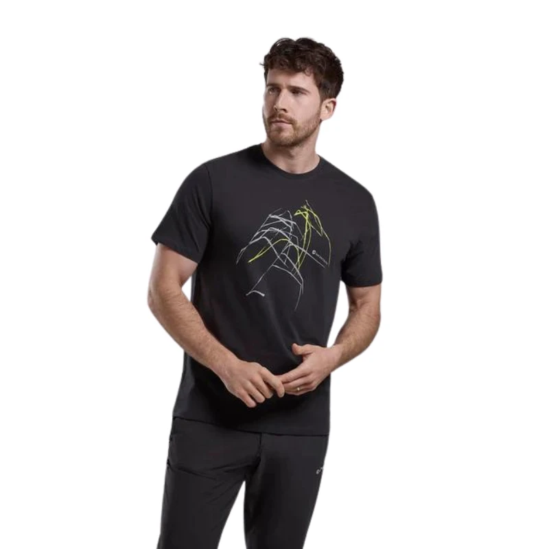 Vyriški marškinėliai Montane Abstract Mountain T-Shirt - S - Tamsiai mėlyna