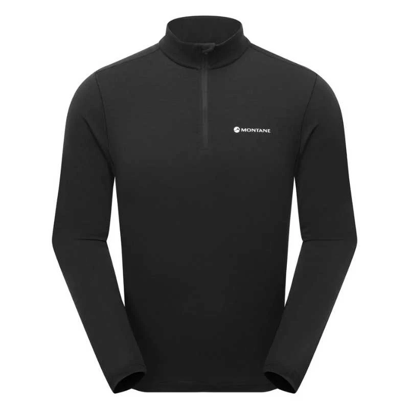 Vyriški termo marškinėliai Montane Malli LS Zip T Shirt - Juoda - XL