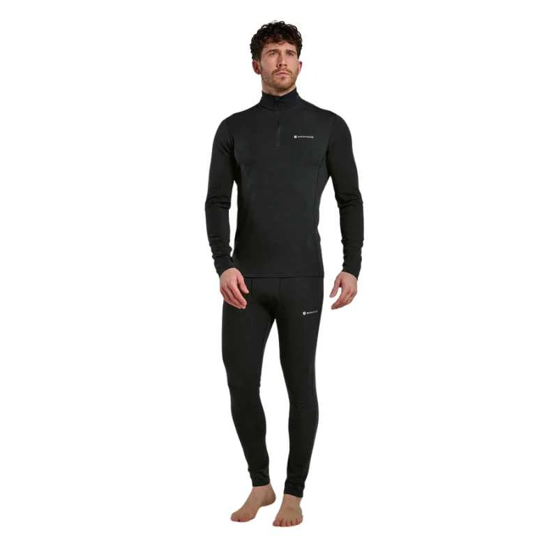 Vyriški termo marškinėliai Montane Malli LS Zip T Shirt - Juoda - XL