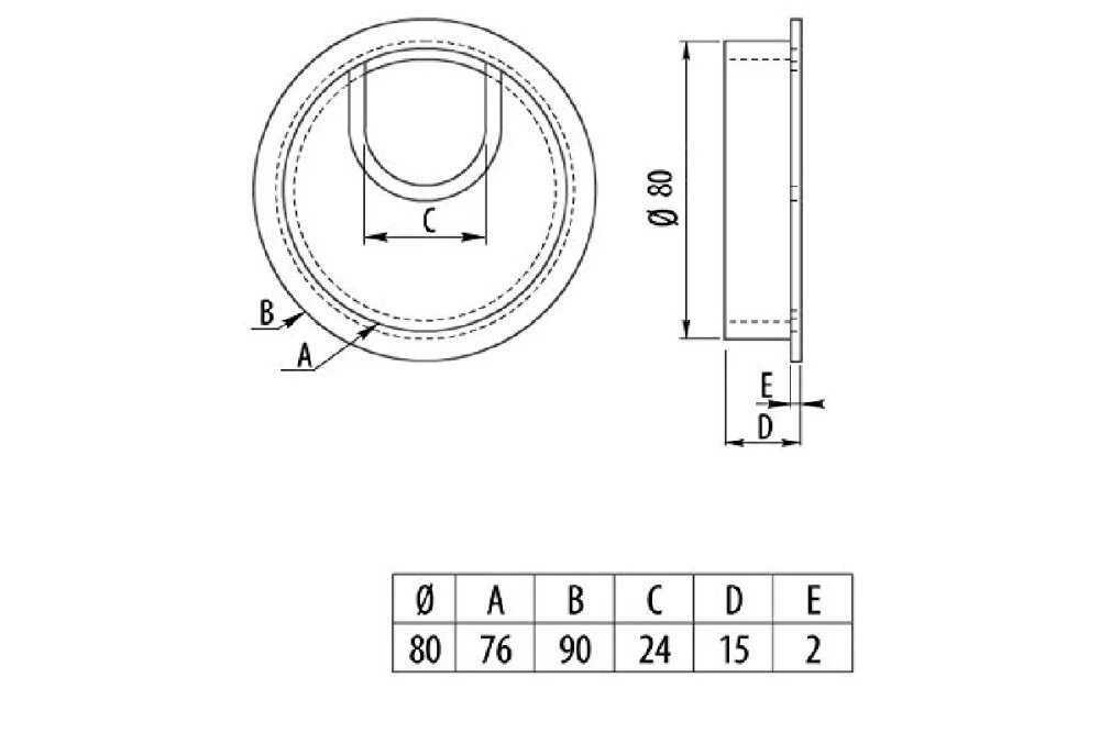 GTV Apvali metalinė įvorė laidams 80mm, stalo angos dangtelis kabelių tvarkymui, juoda