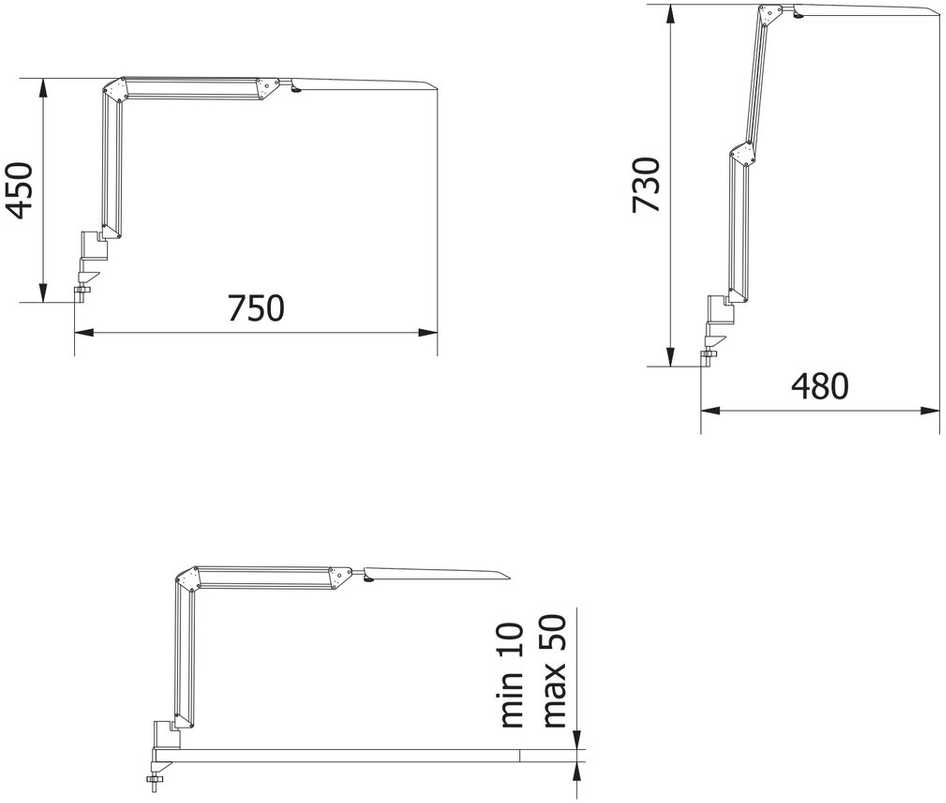 GTV Stalinė lempa Architecto 8W, 600lm, AC220-240V, 4000K, PF>0,5, 3 pakopų apšvietimas, RA>80