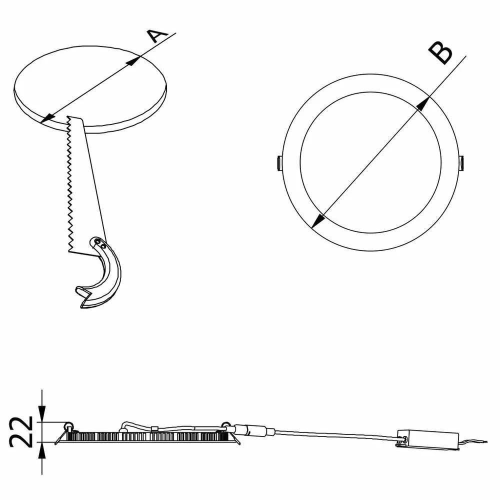 Lubinis šviestuvas LED panelė GTV ORIS PLUS 7W / 3000K / LD-ORW07W-CBP
