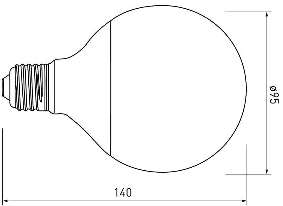 GTV LED lemputė 14W, E27, G120, SMD 2835, šiltai balta, AC220-240V, RA80, spindulio kampas 360