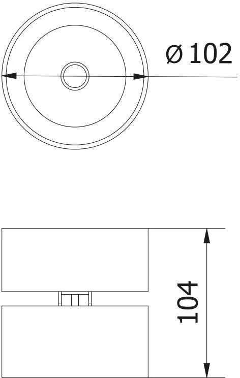 GTV LED šviestuvas Bianco CP, 8W, 680lm, ra≥80, ip20, 36°, 2700/3300 / 4000K, apvalus, baltas