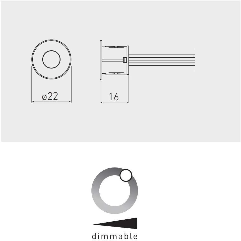 GTV Lietimui jautrus dimeriuojamas jungiklis 12V 24W juodas
